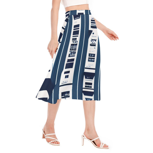 All-Over Print Women's Long Section Chiffon Skirt