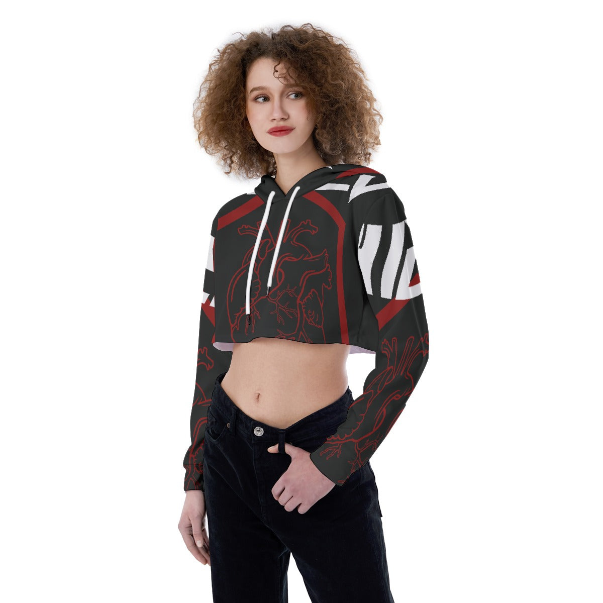 All-Over Print Women's Crop Top Hoodie