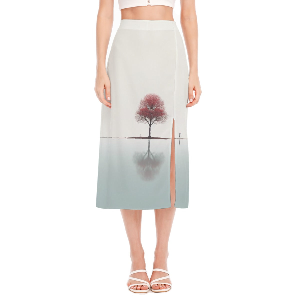All-Over Print Women's High Slit Long Skirt