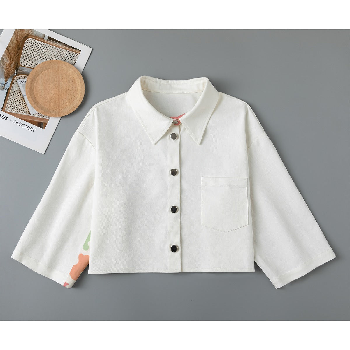 All-Over Print Women's Cropped Jacket | 245GSM Cotton