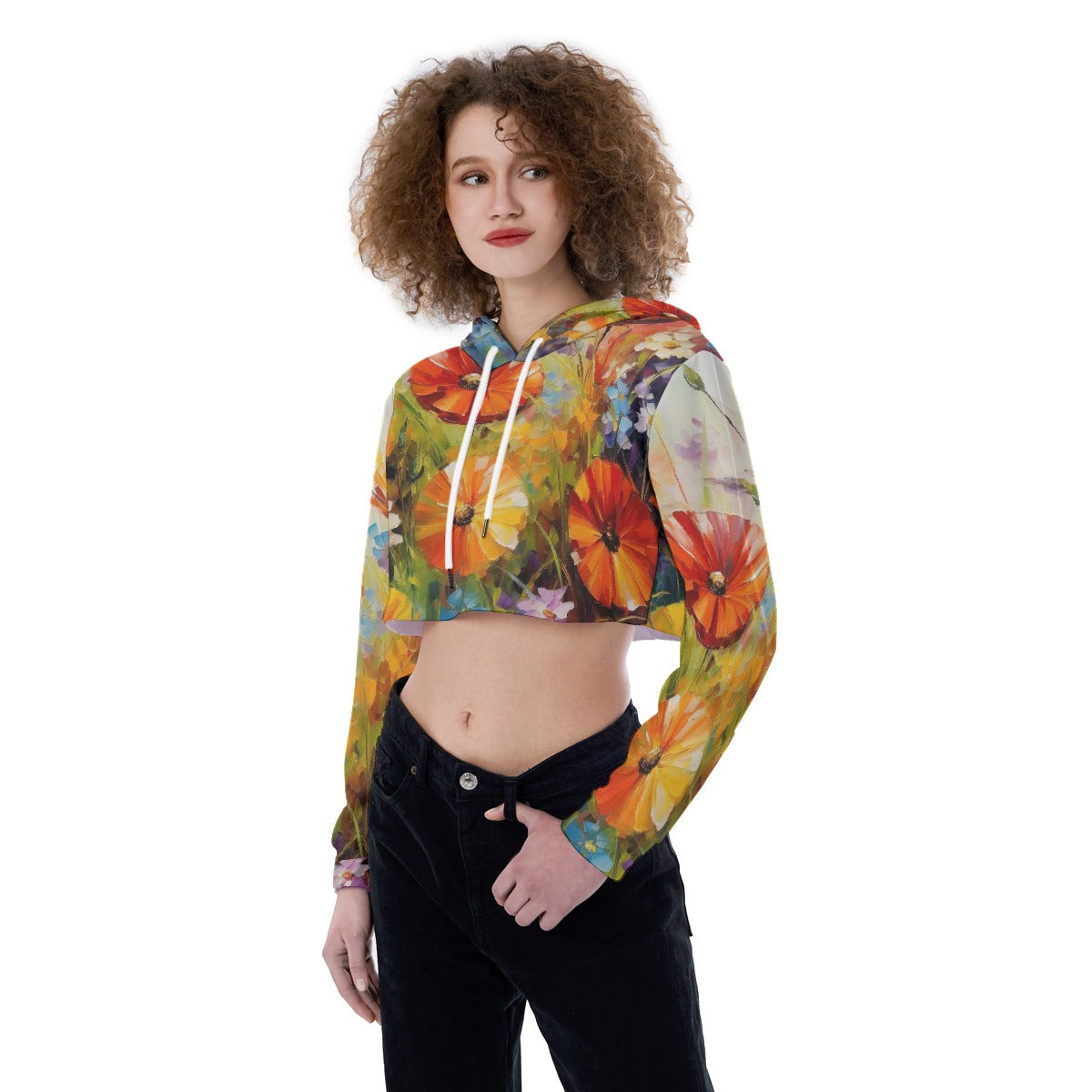 All-Over Print Women's Crop Top Hoodie