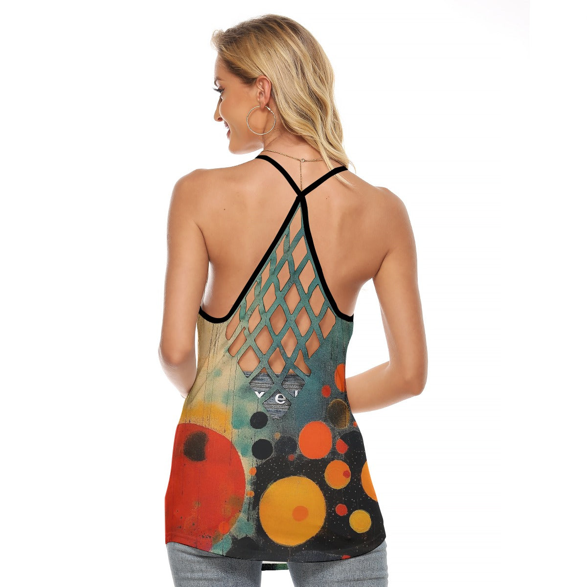All-Over Print Women's Criss-Cross Open Back Tank Top