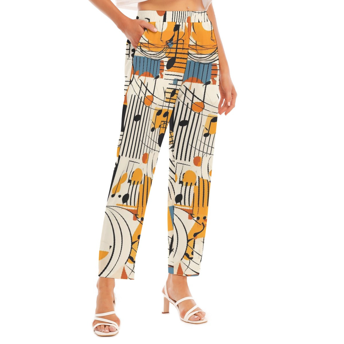 All-Over Print Women's Loose Straight-leg Pants
