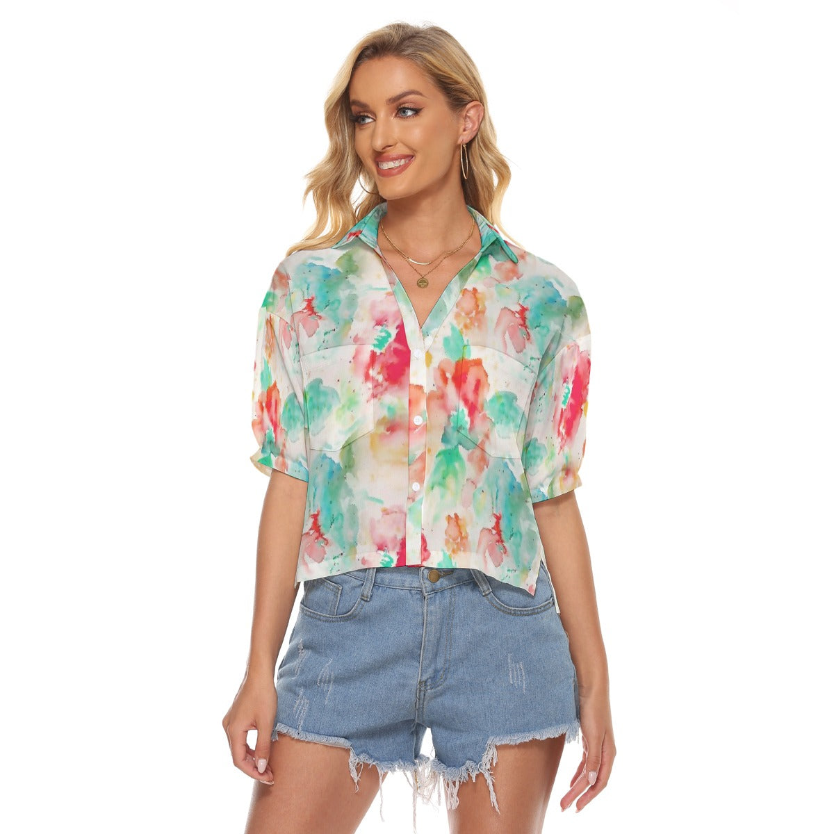 All-Over Print Women's V-neck Shirts