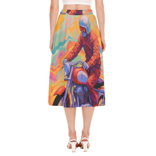 All-Over Print Women's Long Section Chiffon Skirt