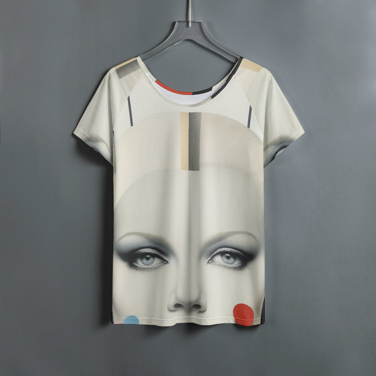 All-Over Print Women's Round Neck T-shirt With Raglan Sleeve