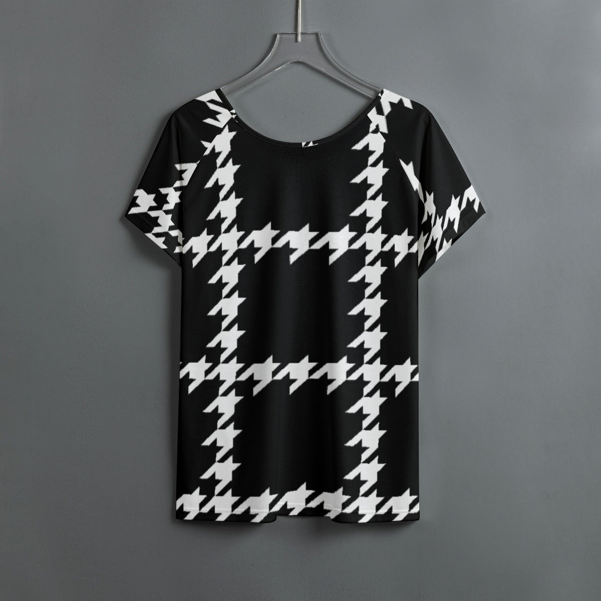 All-Over Print Women's Round Neck T-shirt With Raglan Sleeve
