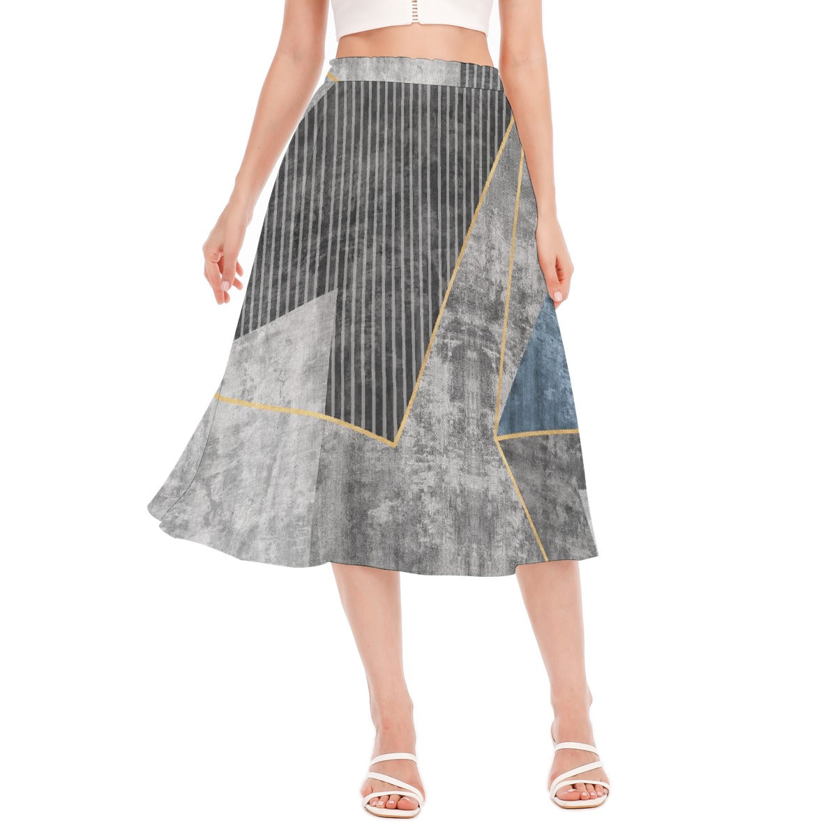All-Over Print Women's Long Section Chiffon Skirt