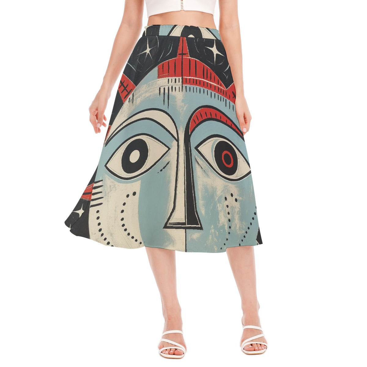 All-Over Print Women's Long Section Chiffon Skirt