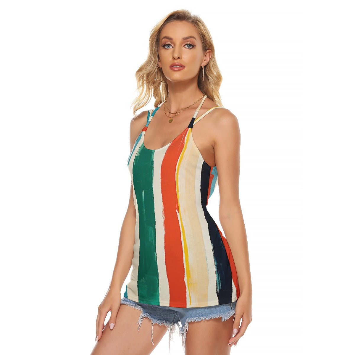 All-Over Print Women's Halter Top With Backless
