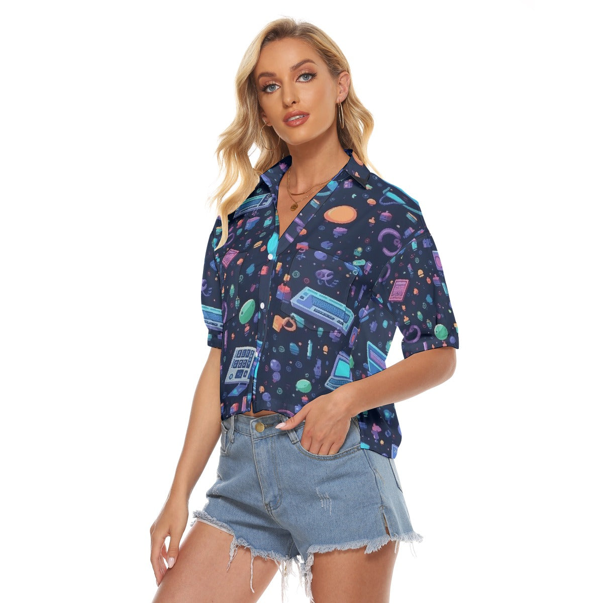 All-Over Print Women's V-neck Shirts