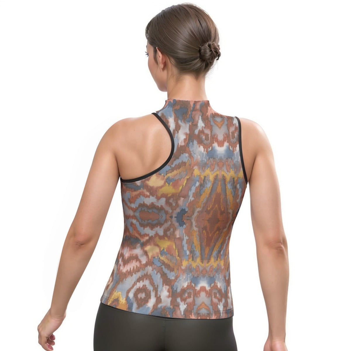 All-Over Print Women's Halter Sleeveless Asymmetrical Tank Top