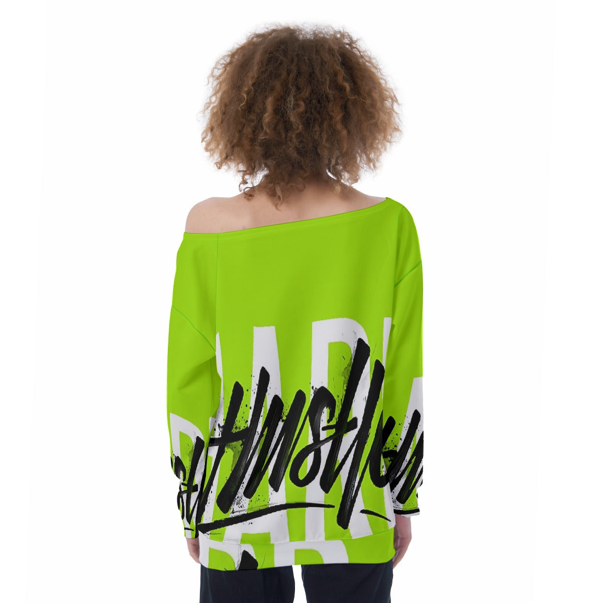 All-Over Print Oversized Women's Off-Shoulder Sweatshirt