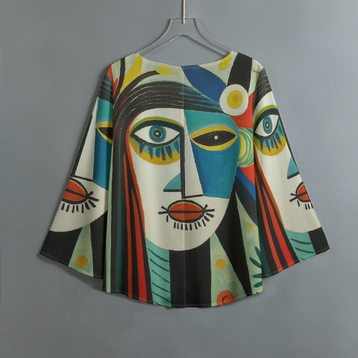 All-Over Print Women's V-neck T-shirt With Irregular Hem