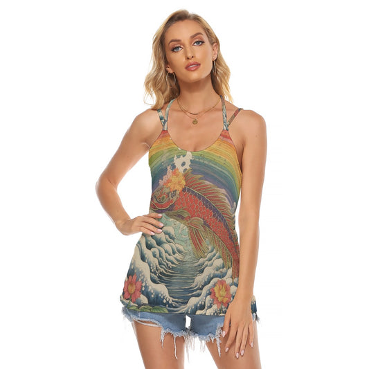 All-Over Print Women's Halter Top With Backless