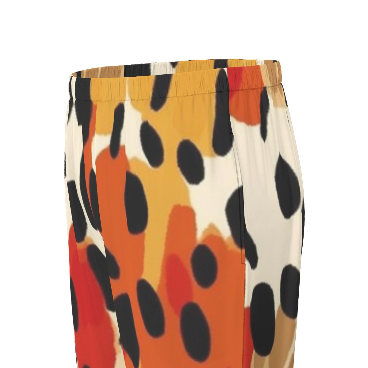 All-Over Print Women's Long Sleeve Pajama Set With Black Contrast Piping