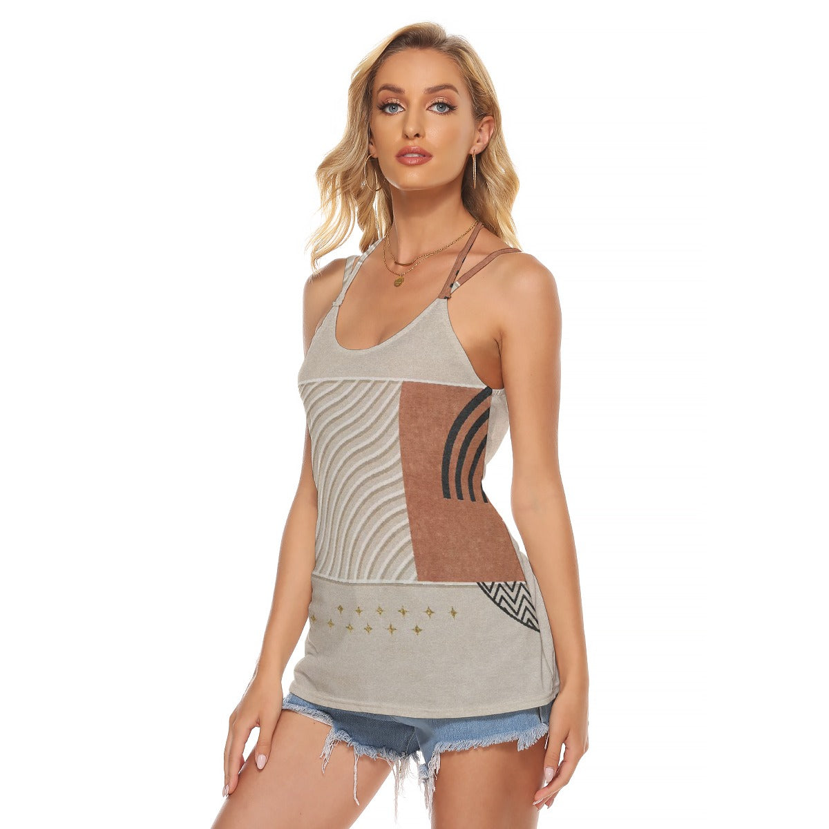 All-Over Print Women's Halter Top With Backless