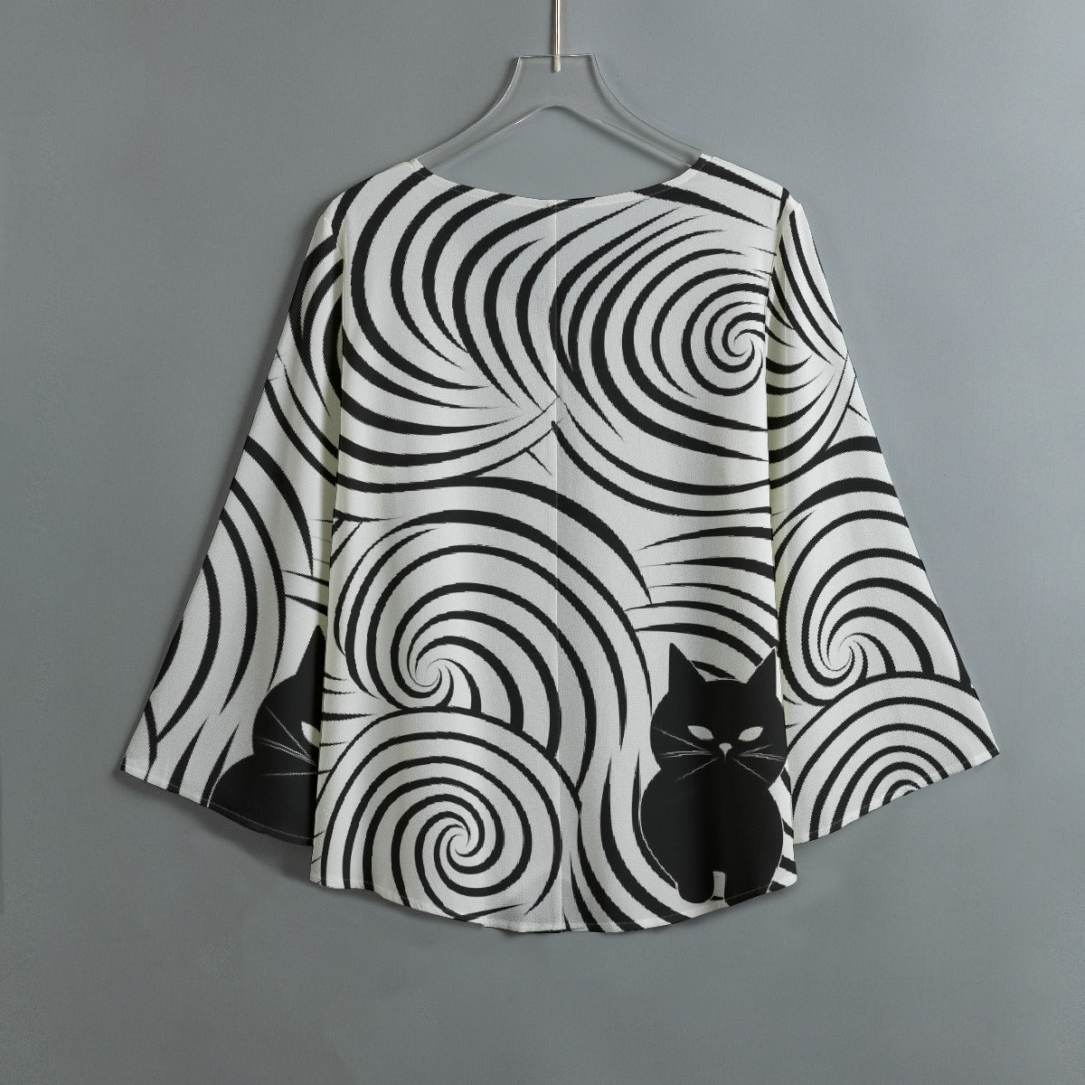 All-Over Print Women's V-neck T-shirt With Irregular Hem