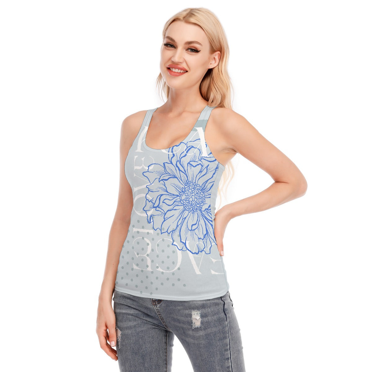 All-Over Print Women's Racer Vest | 190GSM Cotton