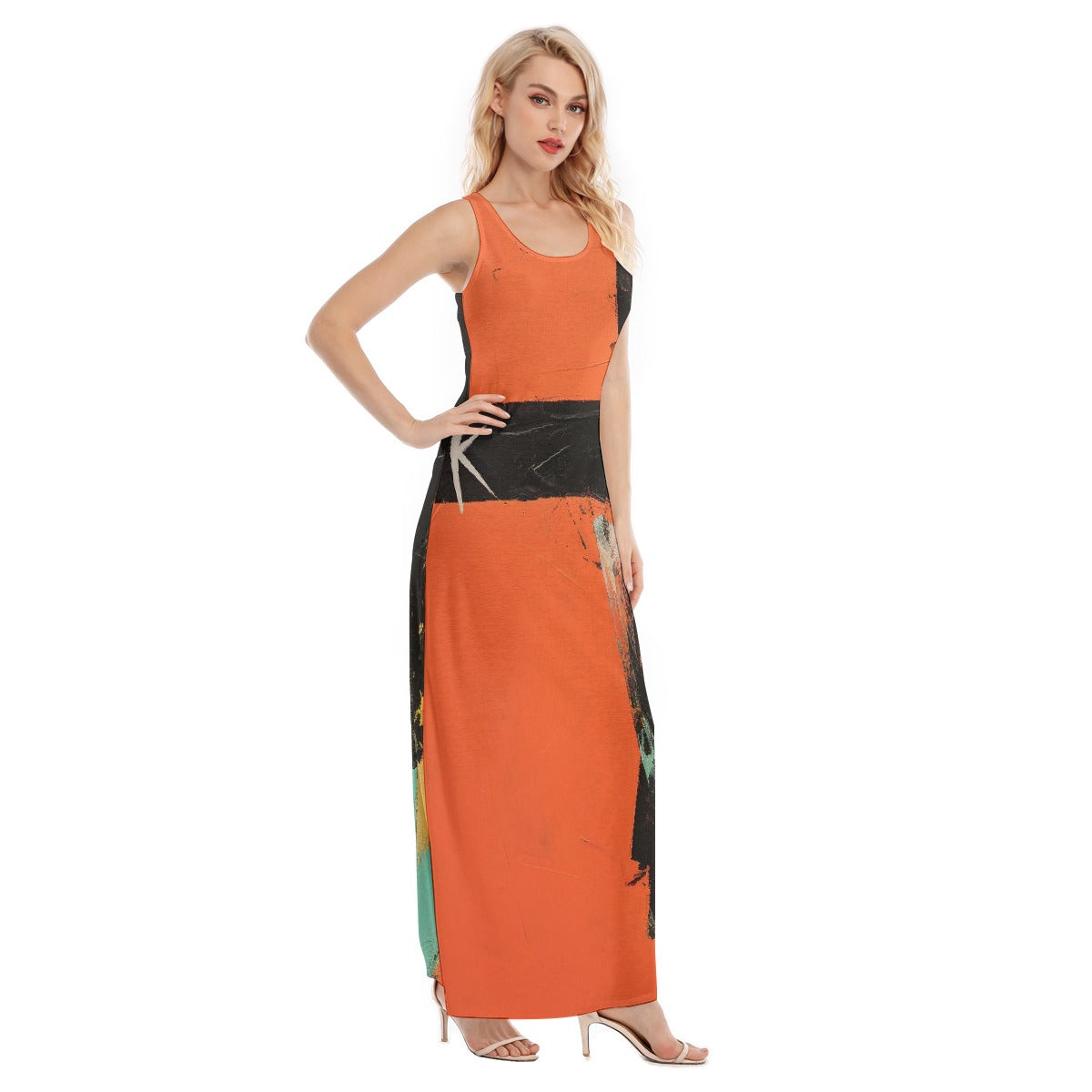 All-Over Print Women's Vest Dress | Length To Ankle