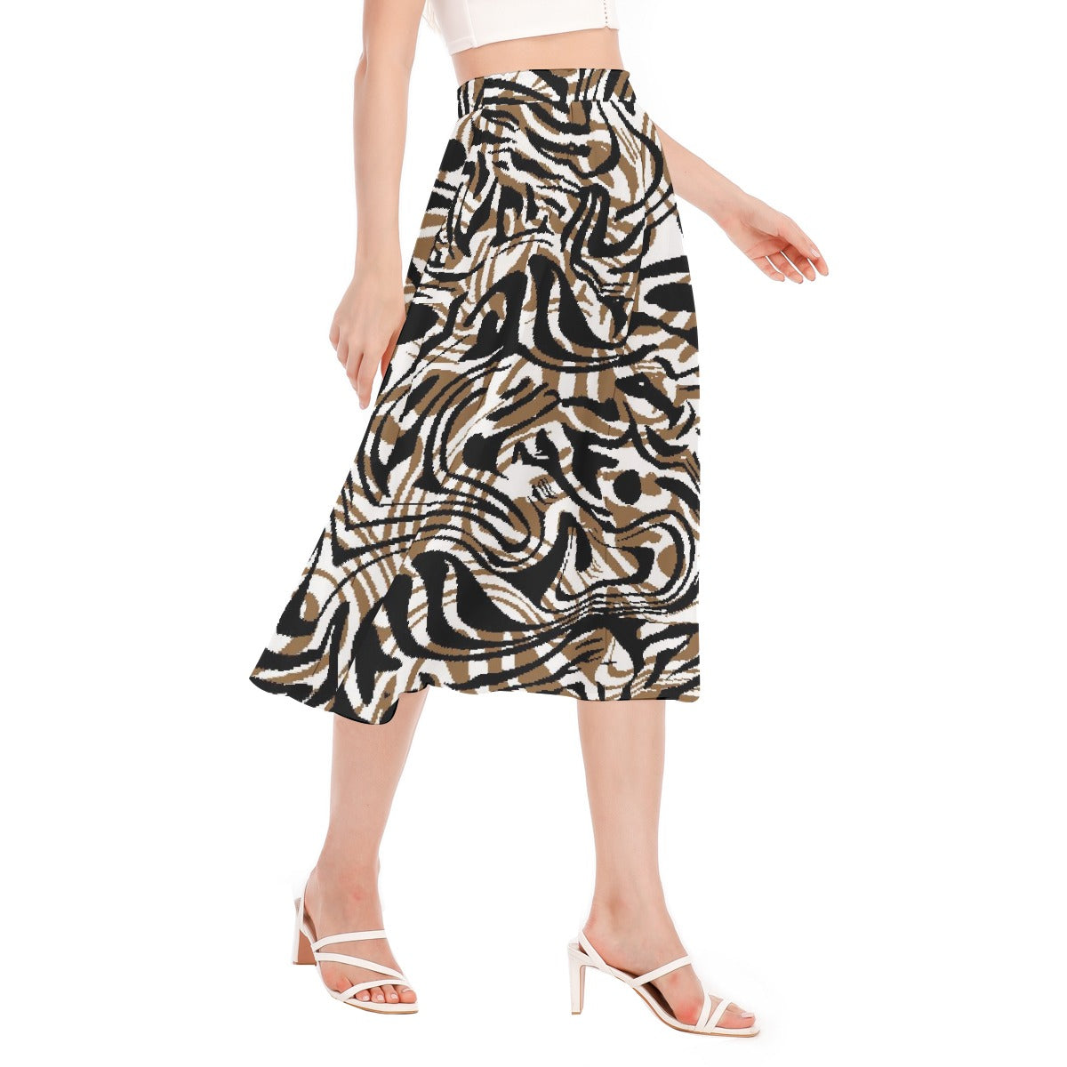 All-Over Print Women's Long Section Chiffon Skirt