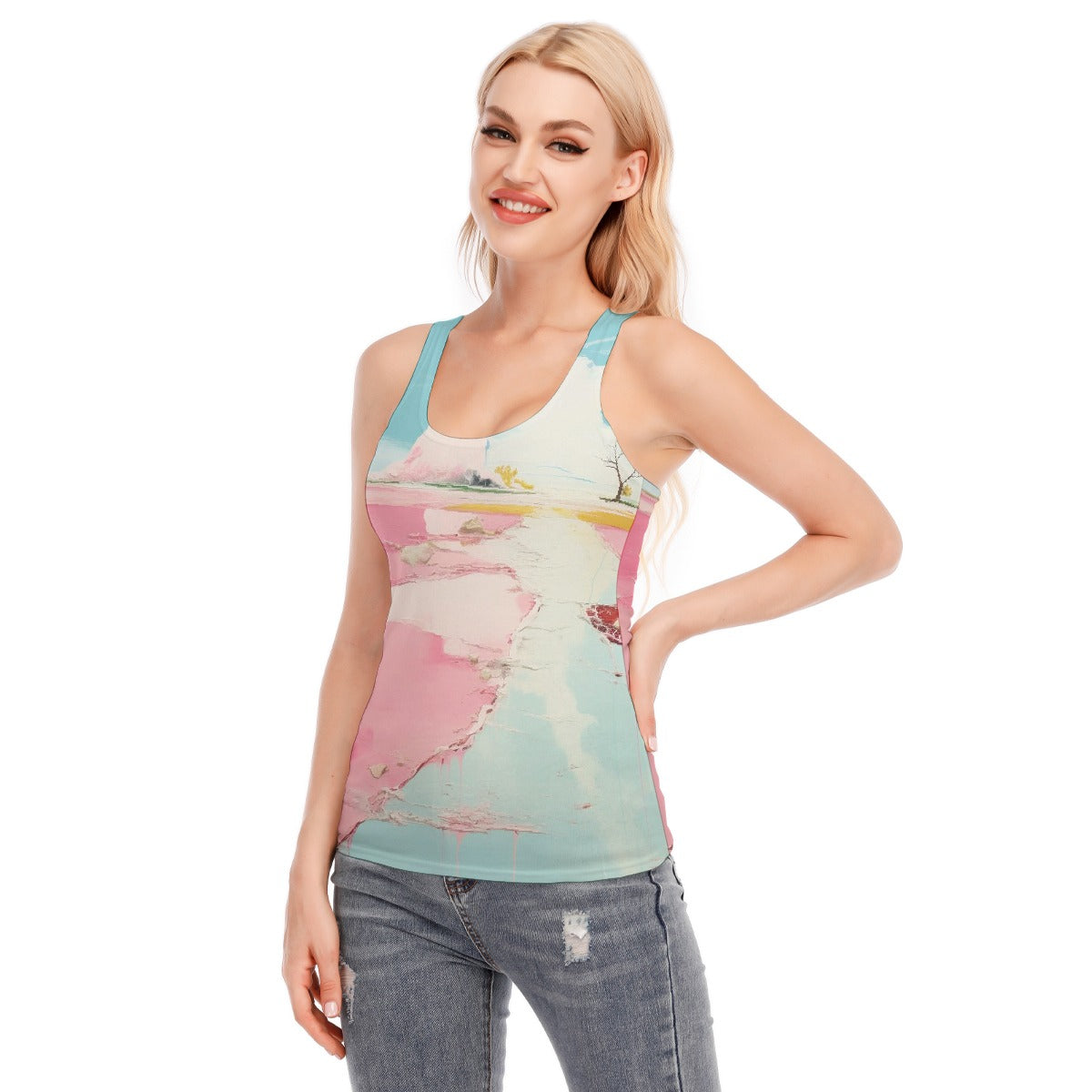All-Over Print Women's Racer Vest | 190GSM Cotton