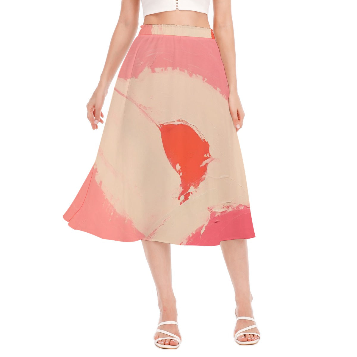 All-Over Print Women's Long Section Chiffon Skirt