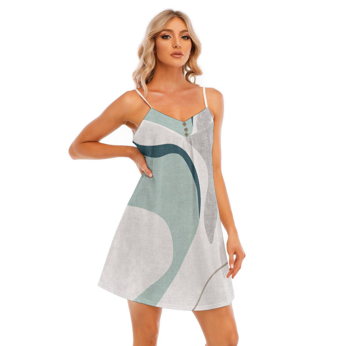 All-Over Print Women's V-neck Cami Dress