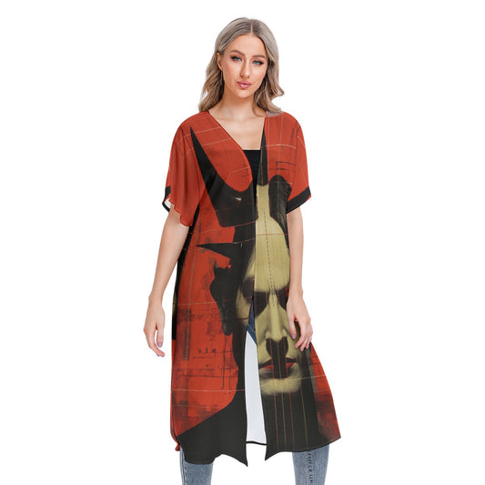 All-Over Print Women's Short Sleeve Cardigan