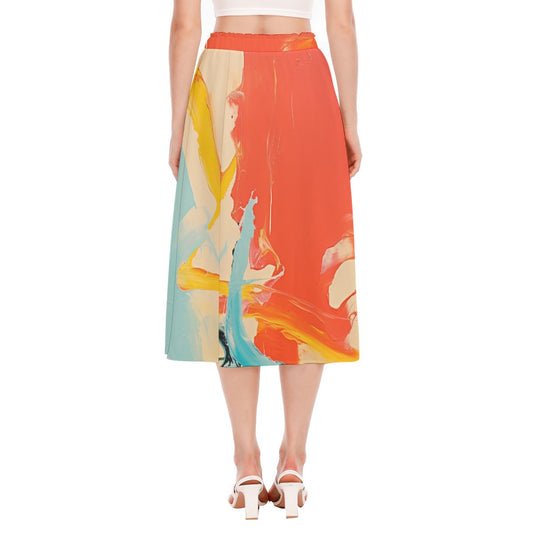 All-Over Print Women's Long Section Chiffon Skirt