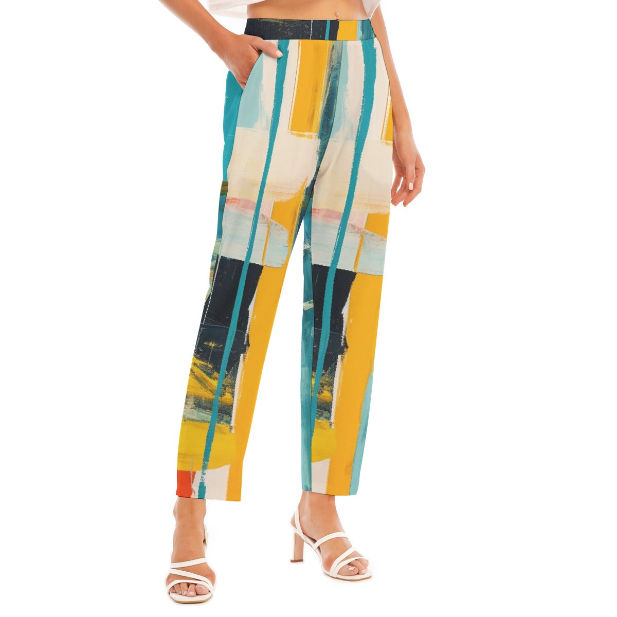 All-Over Print Women's Loose Straight-leg Pants