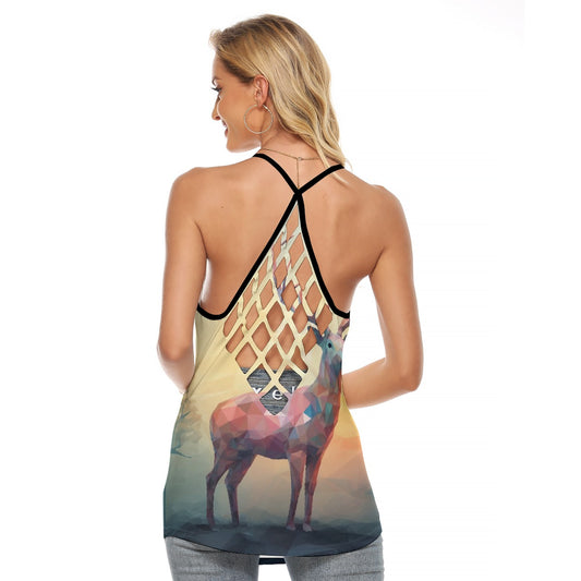 All-Over Print Women's Criss-Cross Open Back Tank Top