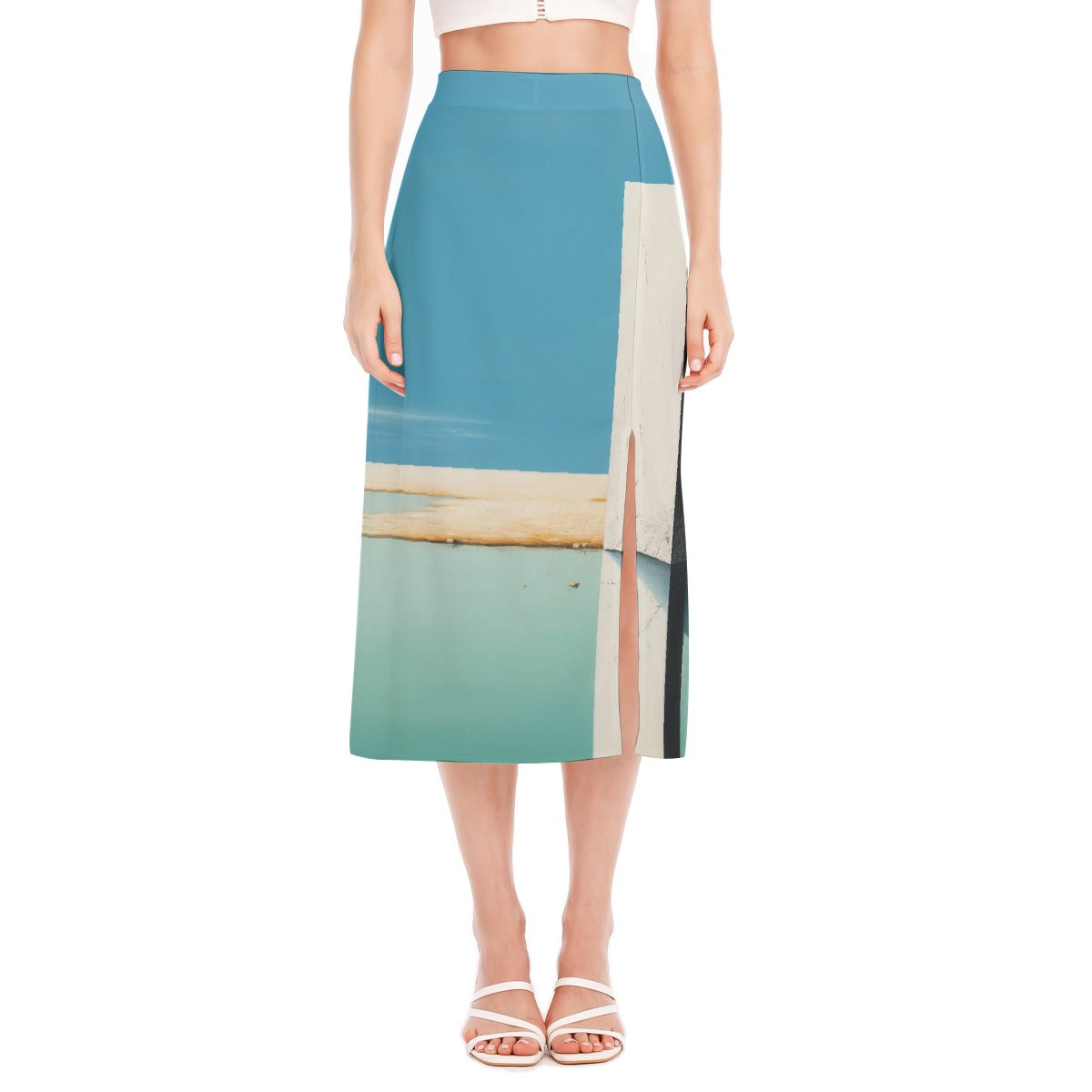 All-Over Print Women's High Slit Long Skirt