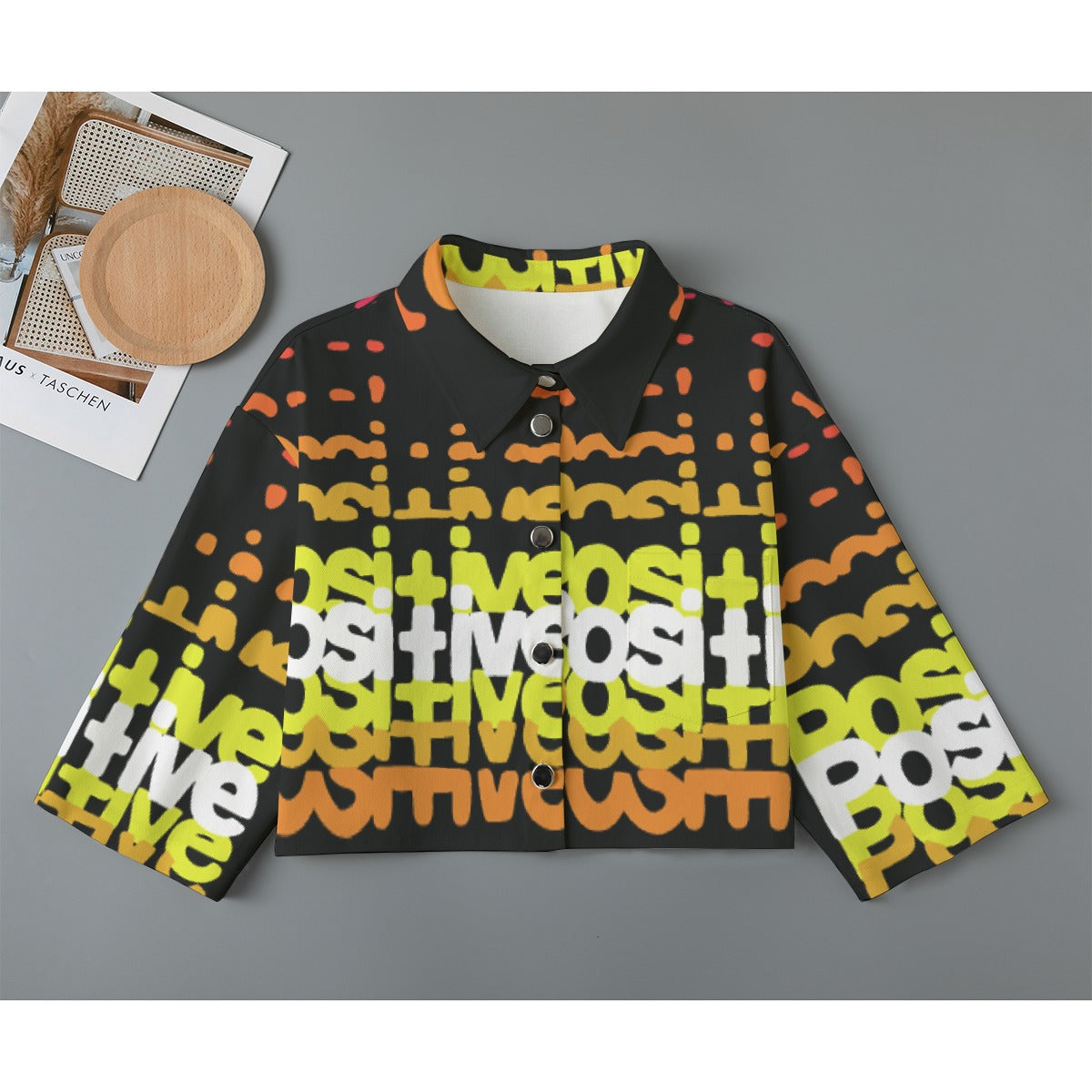 All-Over Print Women's Cropped Jacket | 245GSM Cotton