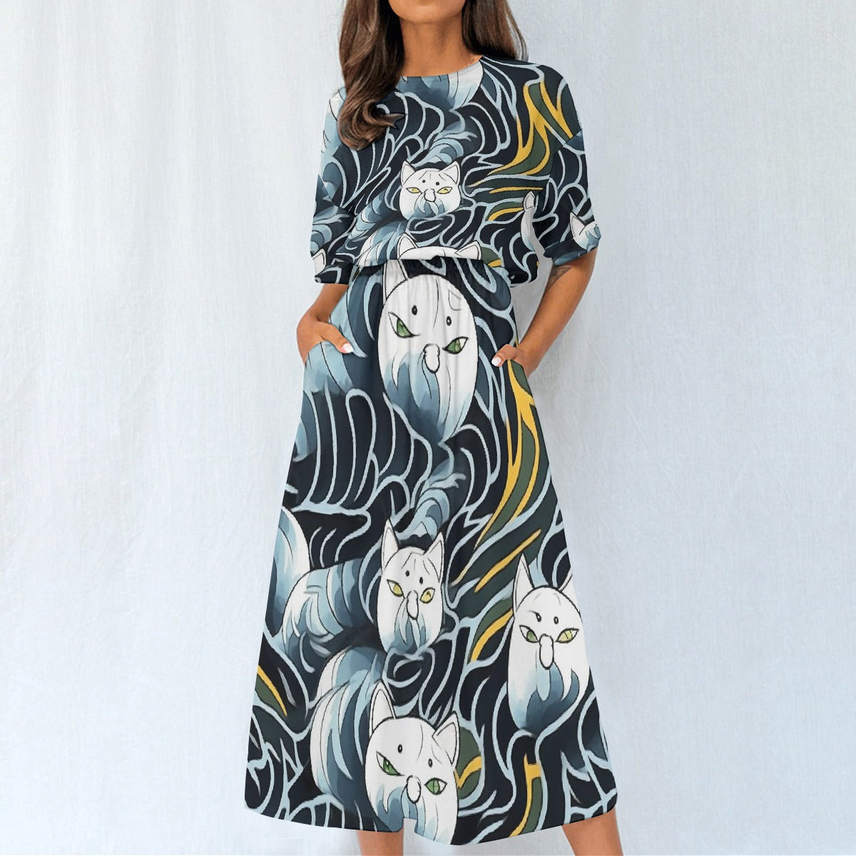 All-Over Print Women's Elastic Waist Dress