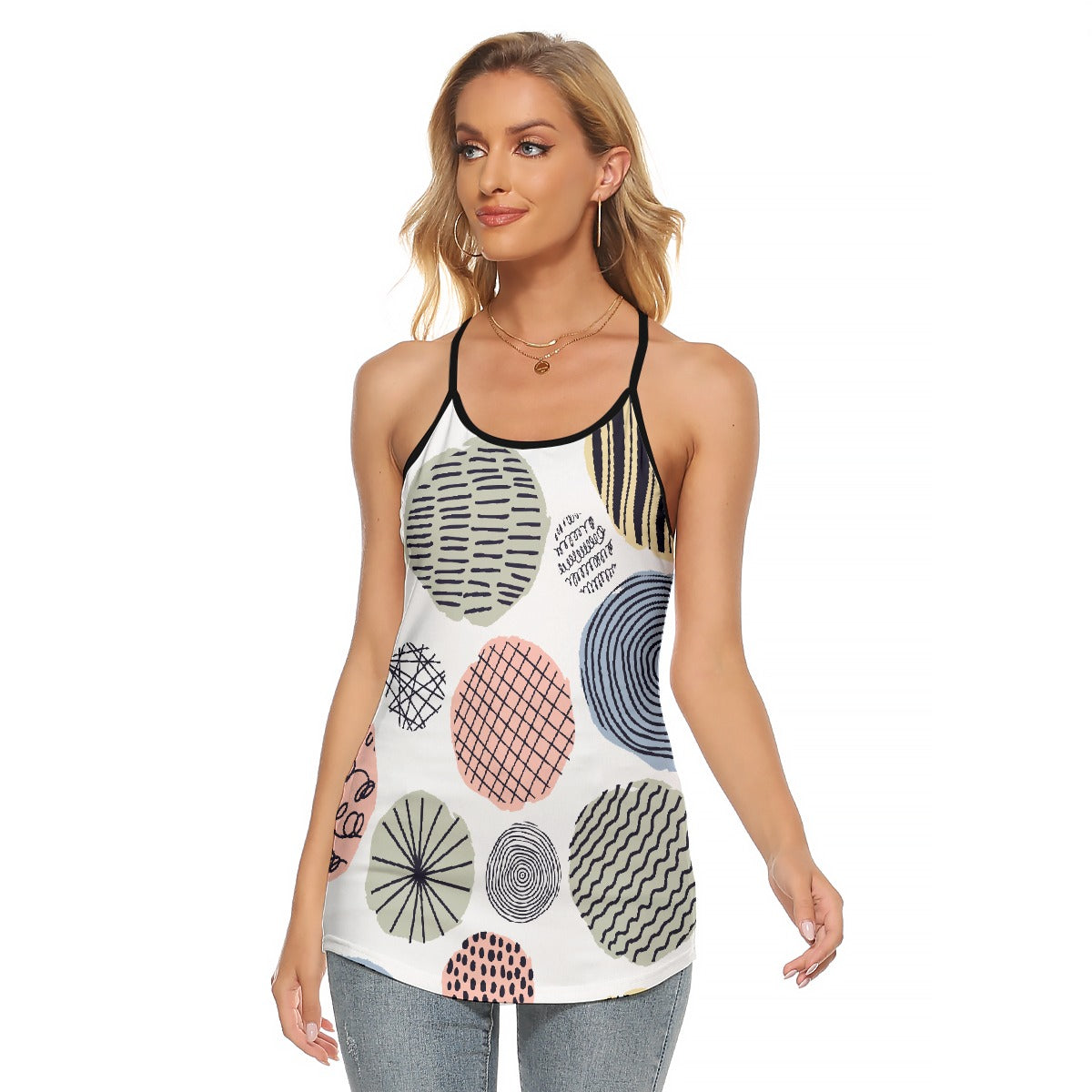 All-Over Print Women's Criss-Cross Open Back Tank Top