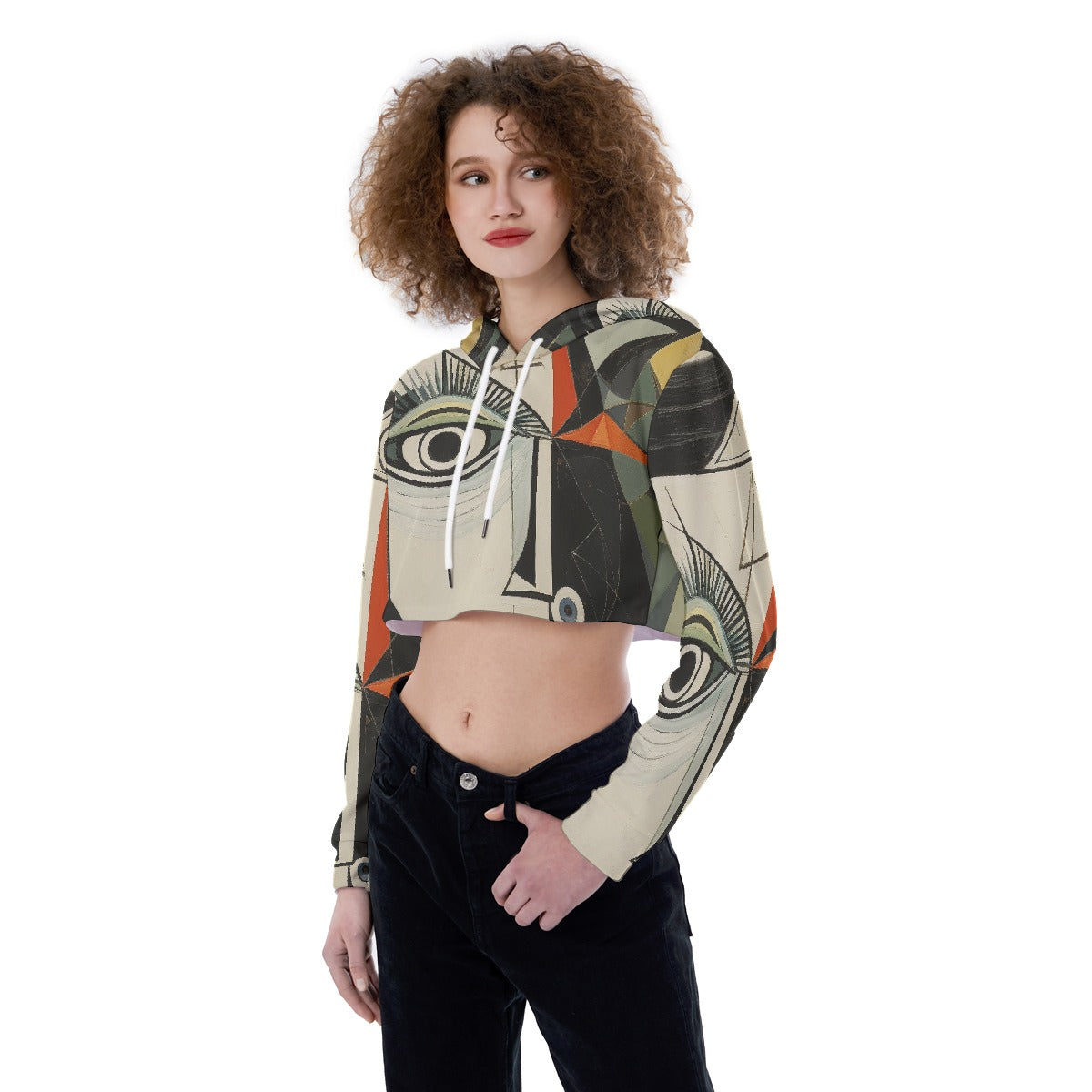 All-Over Print Women's Crop Top Hoodie