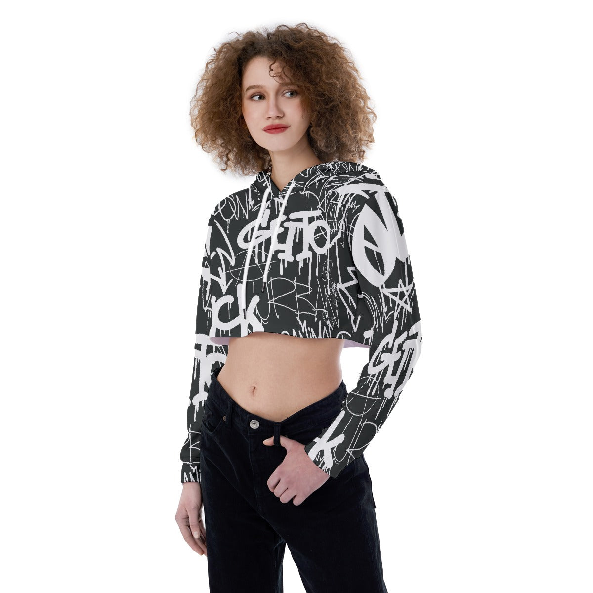 All-Over Print Women's Crop Top Hoodie