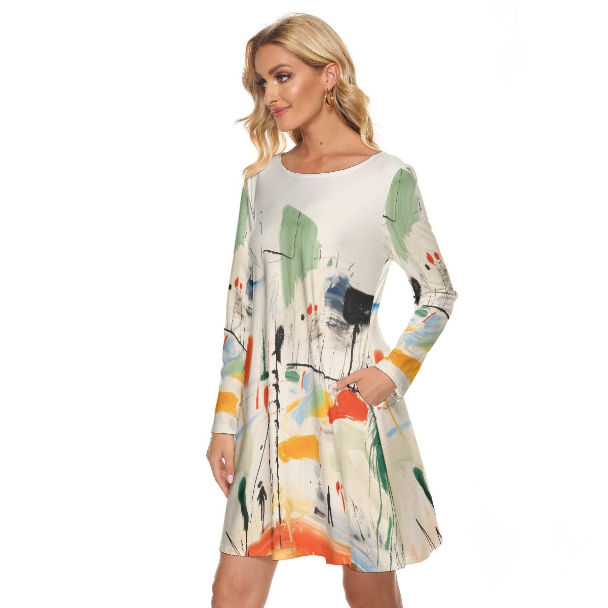 All-Over Print Women's Crew Neck Dress