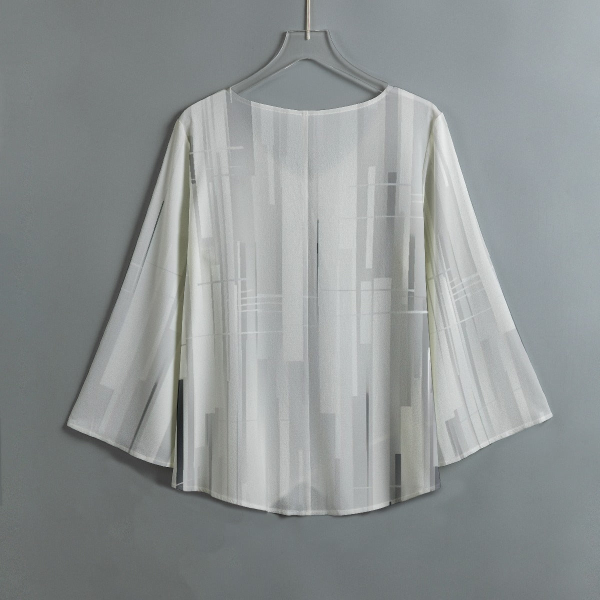 All-Over Print Women's V-neck T-shirt With Irregular Hem