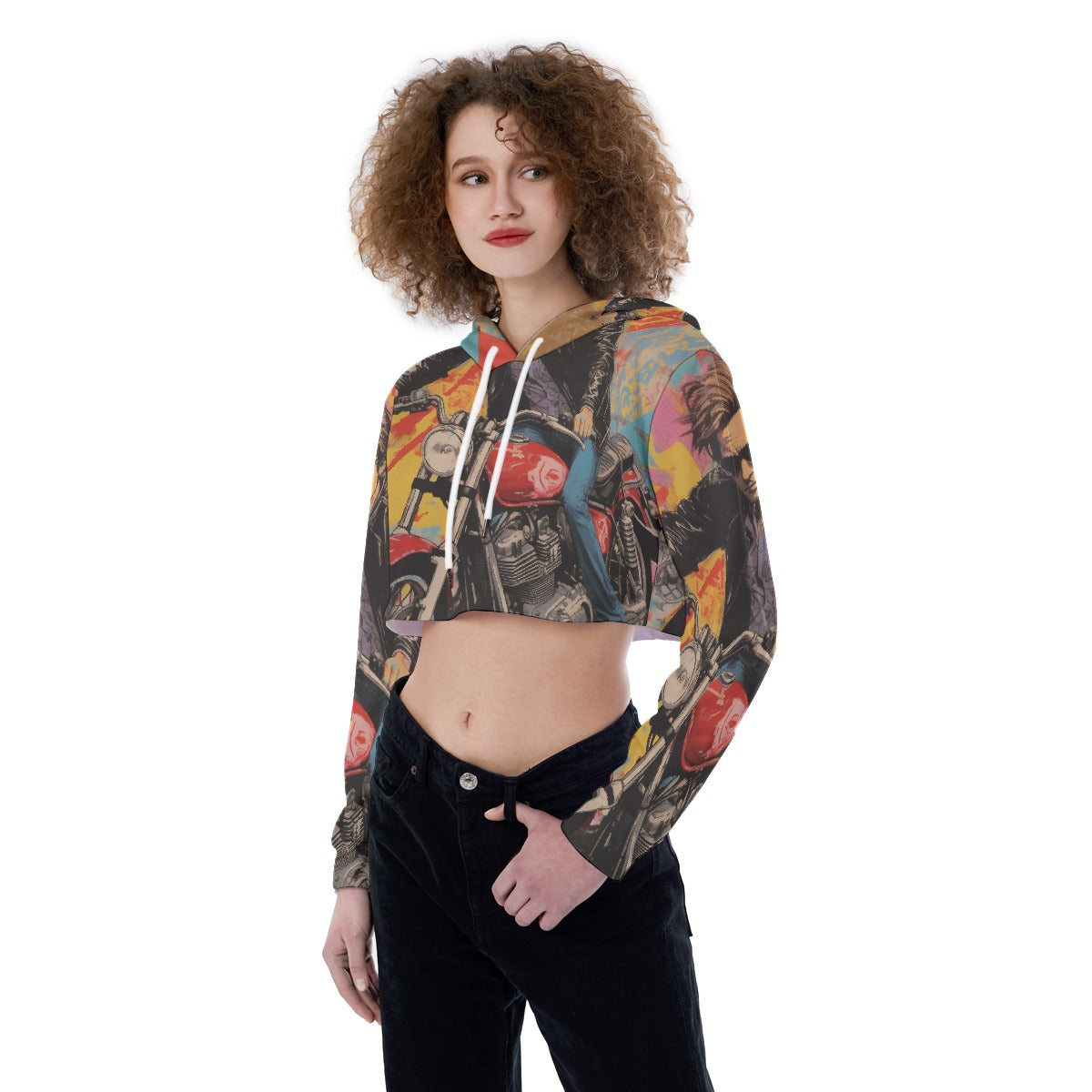 All-Over Print Women's Crop Top Hoodie