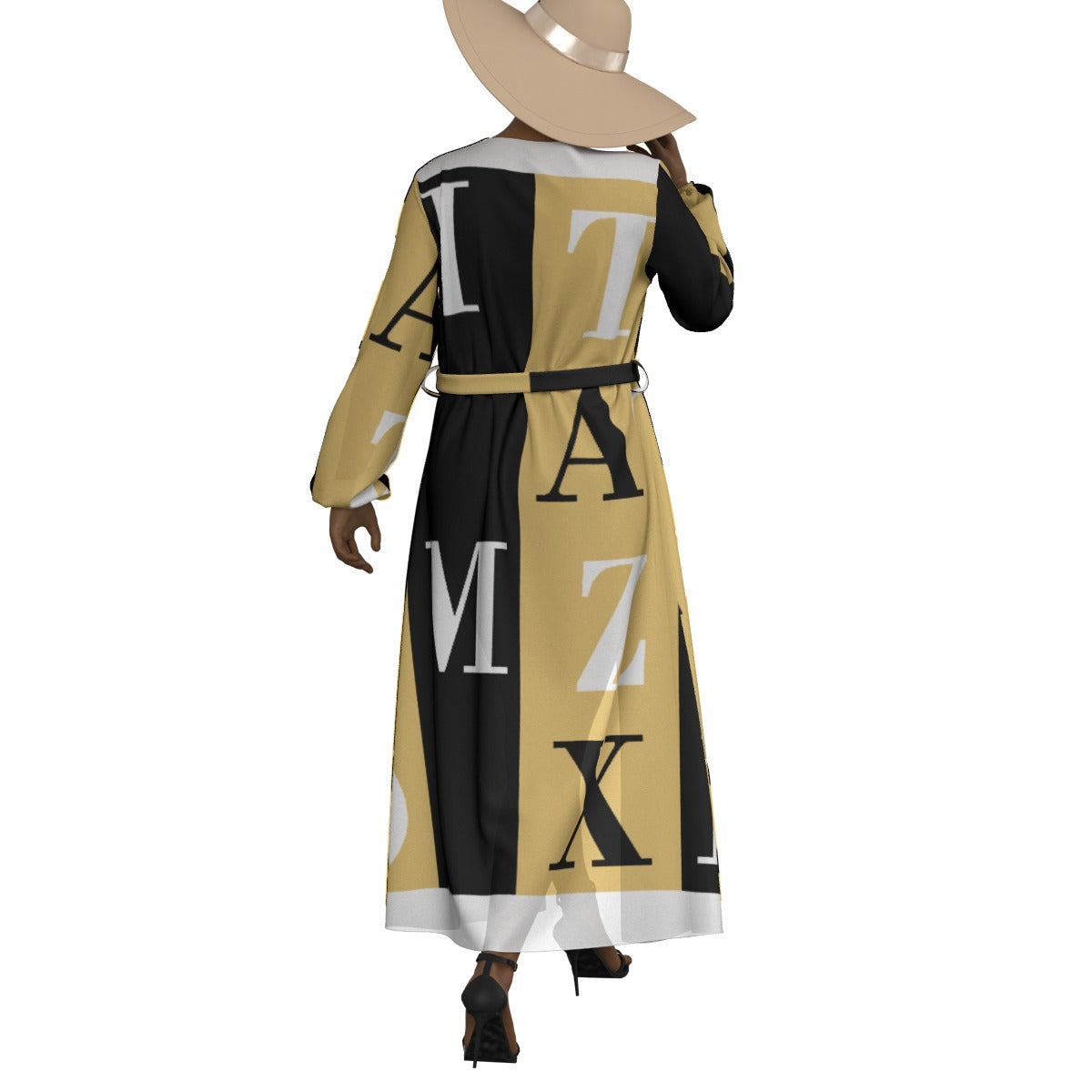 All-Over Print Women's Lace-up Chiffon Robe