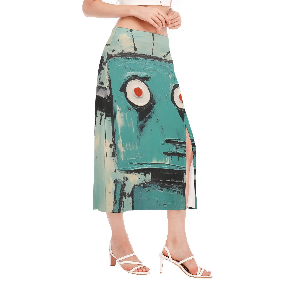 All-Over Print Women's High Slit Long Skirt