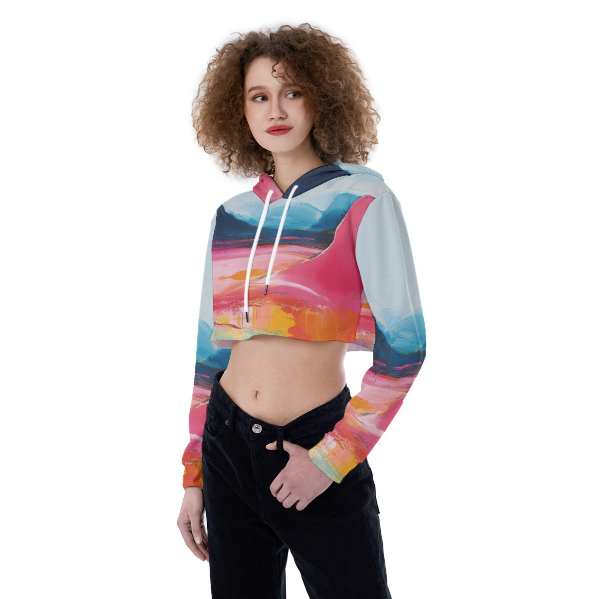 All-Over Print Women's Crop Top Hoodie