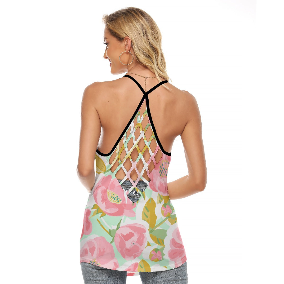 All-Over Print Women's Criss-Cross Open Back Tank Top
