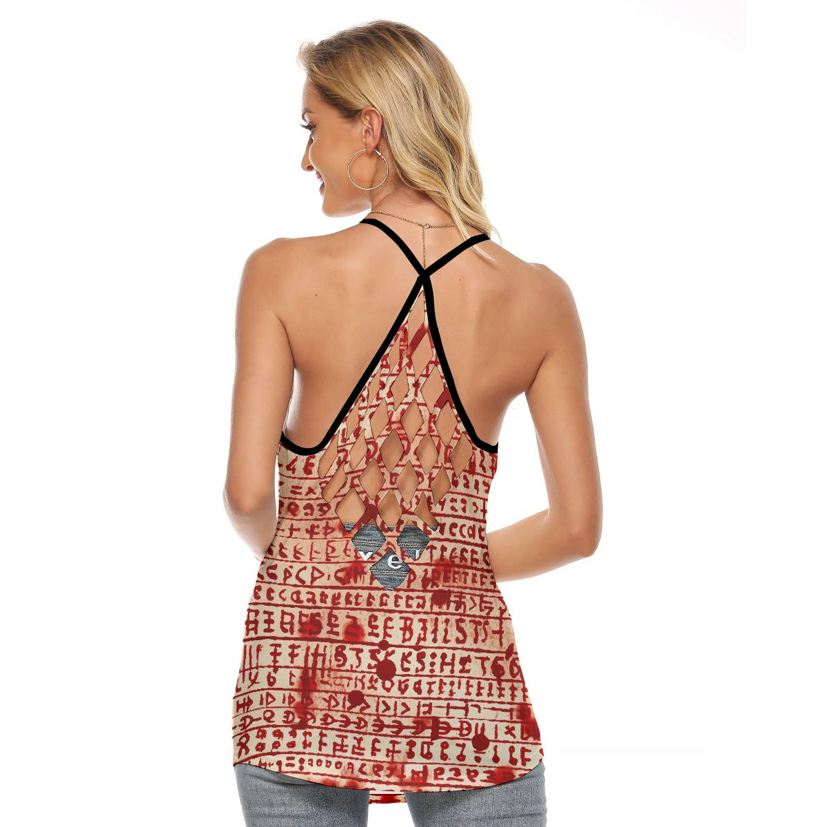 All-Over Print Women's Criss-Cross Open Back Tank Top