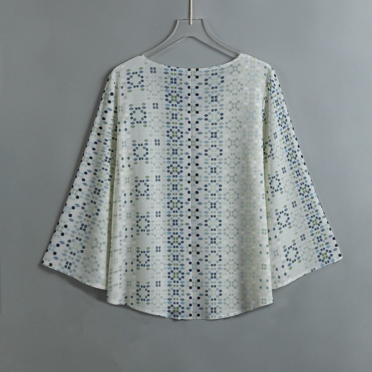 All-Over Print Women's V-neck T-shirt With Irregular Hem