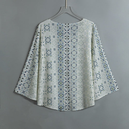 All-Over Print Women's V-neck T-shirt With Irregular Hem