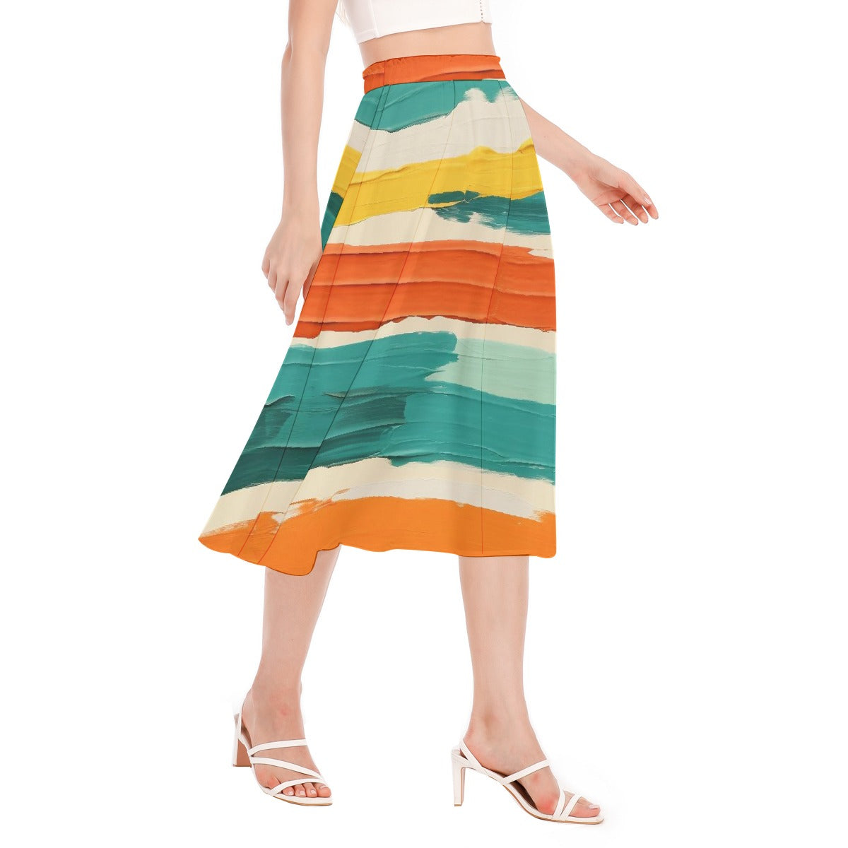 All-Over Print Women's Long Section Chiffon Skirt