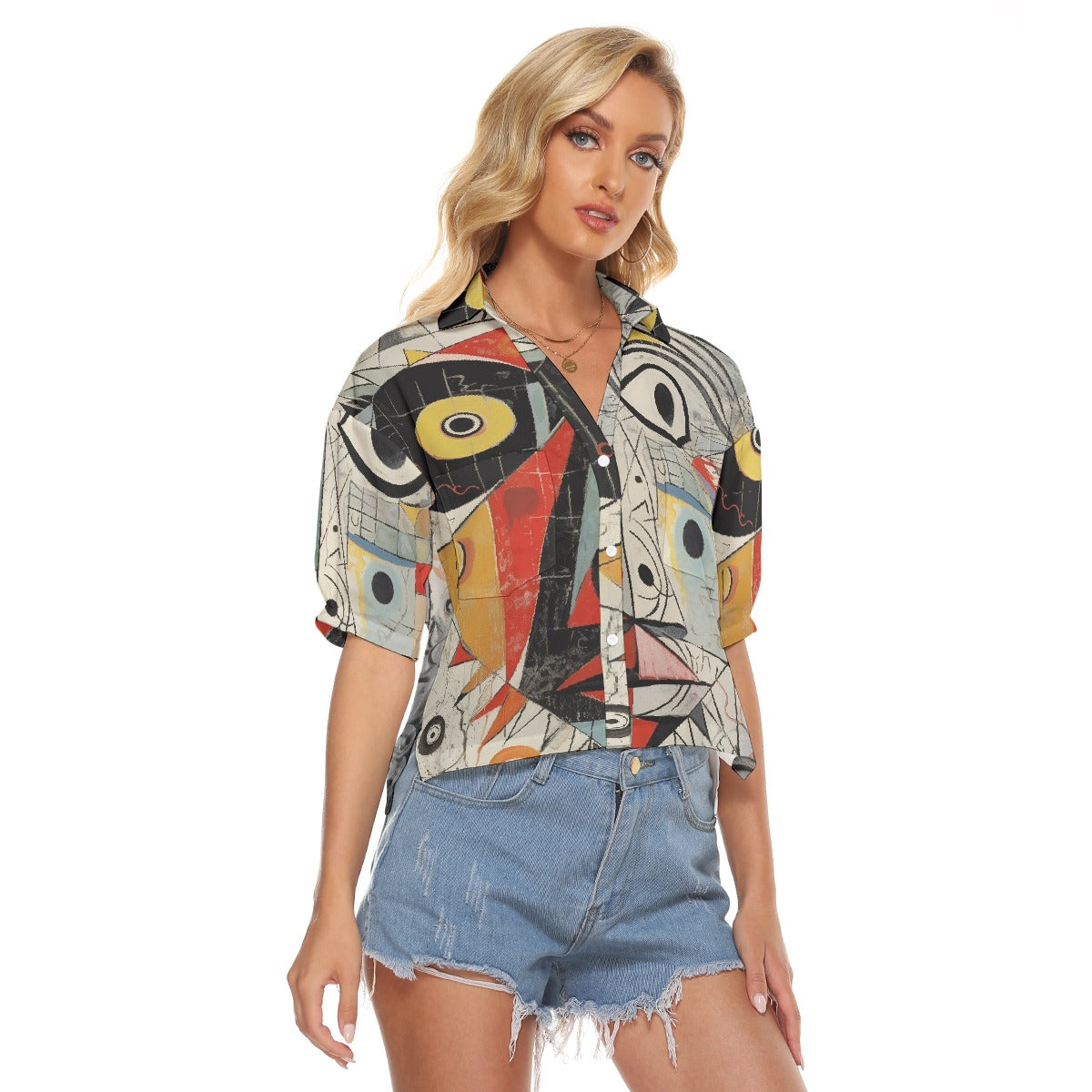 All-Over Print Women's V-neck Shirts